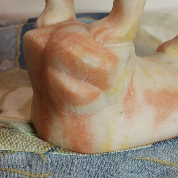 Red and White Jade Asian Tiger Sculpture - Picture 4 of 13